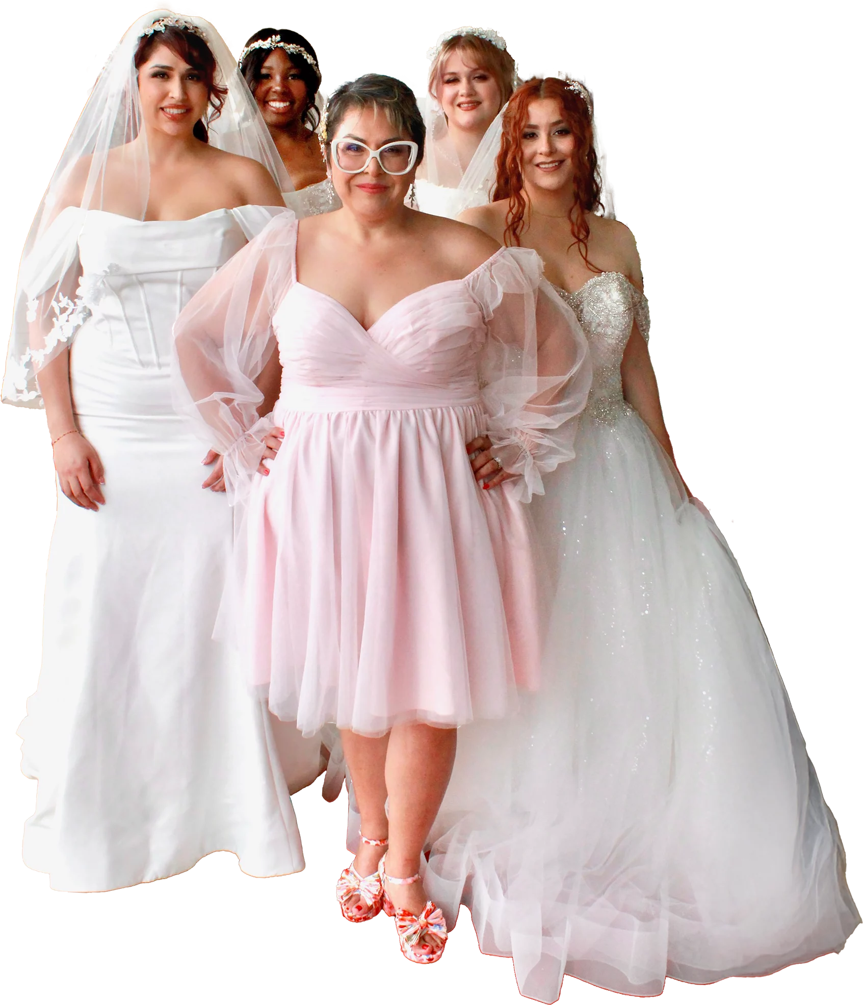 Diana, owner of Belle Femme Bridal and happy brides